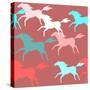 Running Horses Seamless Pattern-elein-Stretched Canvas