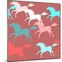 Running Horses Seamless Pattern-elein-Mounted Art Print