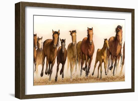 Running Horses-James W. Johnson-Framed Giclee Print