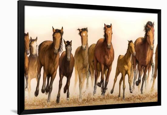 Running Horses-James W. Johnson-Framed Premium Giclee Print