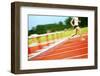 Running in a Hurdle Race (Motion Blur)-soupstock-Framed Photographic Print