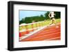 Running in a Hurdle Race (Motion Blur)-soupstock-Framed Photographic Print