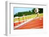 Running in a Hurdle Race (Motion Blur)-soupstock-Framed Photographic Print