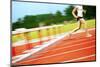 Running in a Hurdle Race (Motion Blur)-soupstock-Mounted Photographic Print