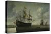 Running in of the English Flagship the Royal Charles-Jeronymus van Diest II-Stretched Canvas