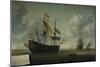 Running in of the English Flagship the Royal Charles-Jeronymus van Diest II-Mounted Art Print