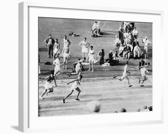 Running in the 1932 Olympics in Los Angeles-null-Framed Photographic Print