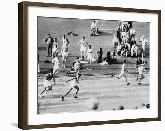 Running in the 1932 Olympics in Los Angeles-null-Framed Photographic Print