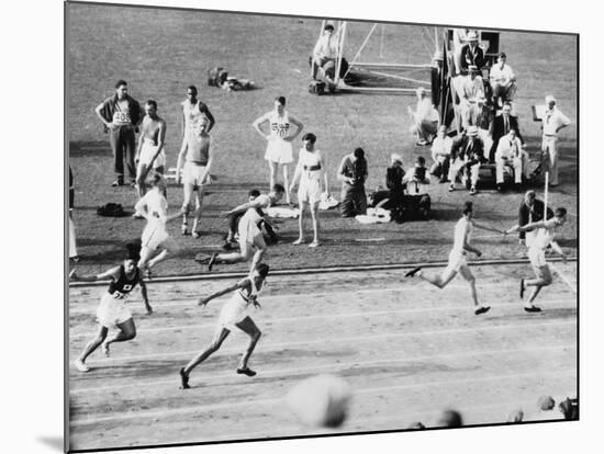 Running in the 1932 Olympics in Los Angeles-null-Mounted Photographic Print