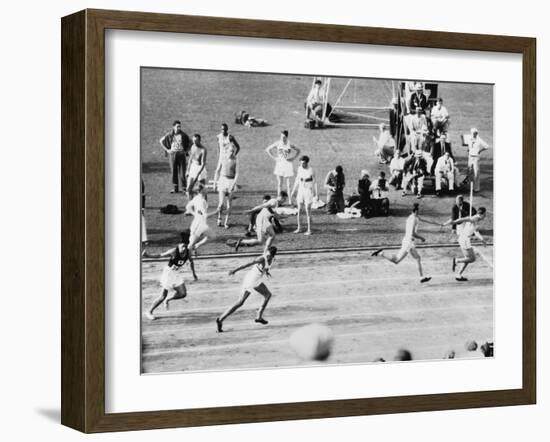 Running in the 1932 Olympics in Los Angeles-null-Framed Photographic Print