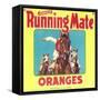 Running Mate Orange Label - Lindsay, CA-Lantern Press-Framed Stretched Canvas