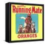 Running Mate Orange Label - Lindsay, CA-Lantern Press-Framed Stretched Canvas
