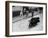 Running of the Bulls for Fiesta of San Ferman-Tony Linck-Framed Photographic Print