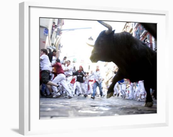 Running of the Bulls, San Fermin Festival, Pamplona, Navarra, Spain, Europe-Marco Cristofori-Framed Photographic Print