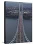 Running on the Verranzano Bridge Competing in the 1994 NYC Marathon-null-Stretched Canvas