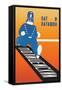 Running Policeman-Stenberg Brothers-Framed Stretched Canvas