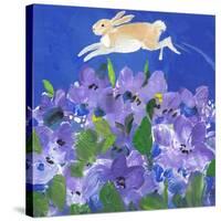 Running Rabbit-sylvia pimental-Stretched Canvas