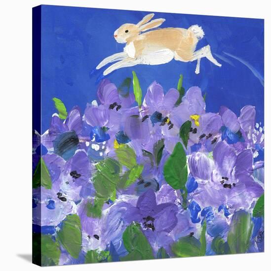 Running Rabbit-sylvia pimental-Stretched Canvas