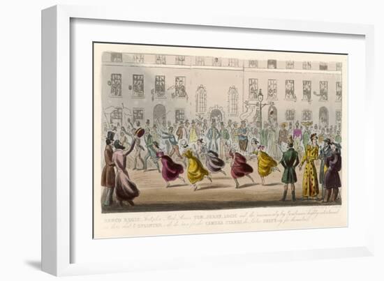 Running Race for Young Ladies at Tenterden-Robert Cruickshank-Framed Art Print