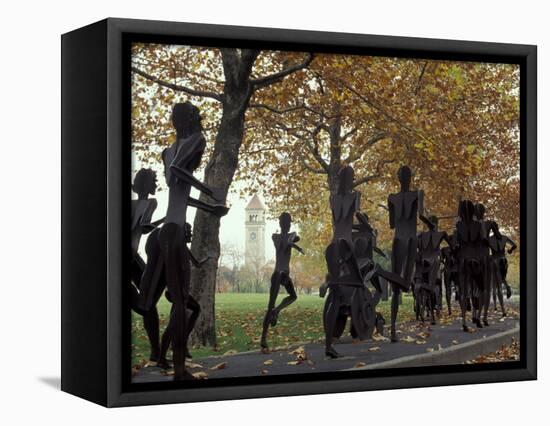 Running Sculptures Commemorating the Lilac Bloomsday Run, Spokane, Washington, USA-Jamie & Judy Wild-Framed Stretched Canvas