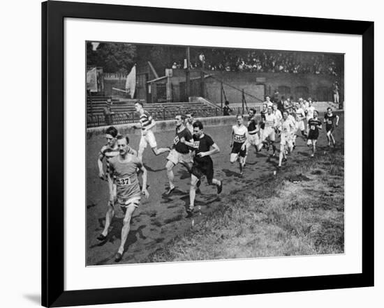 Running the Half Mile at the Civil Service Sports Day, Stamford Bridge, London, 1926-1927-null-Framed Giclee Print