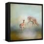 Running to Papa Deer-Jai Johnson-Framed Stretched Canvas