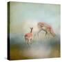 Running to Papa Deer-Jai Johnson-Stretched Canvas