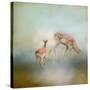 Running to Papa Deer-Jai Johnson-Stretched Canvas