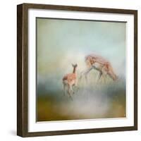 Running to Papa Deer-Jai Johnson-Framed Giclee Print