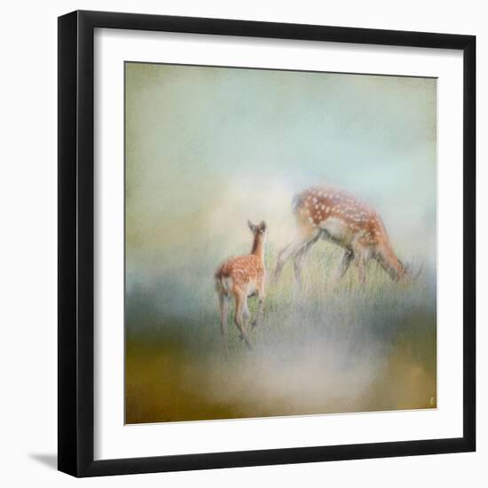 Running to Papa Deer-Jai Johnson-Framed Giclee Print