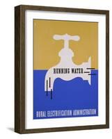 Running Water: Rural Electrification Administration-Lester Beall-Framed Photographic Print