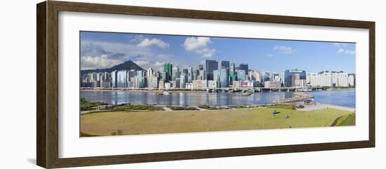 Runway Park on Old Kai Tak Airport and Skyscrapers of Kwun Tong, Kai Tak, Kowloon, Hong Kong-Ian Trower-Framed Photographic Print