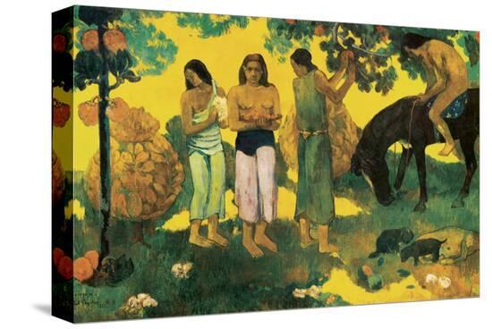 Rupe Rupe (Fruit Gathering in Tahiti)-Paul Gauguin-Stretched Canvas