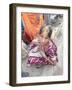 Rural Bihari Woman with Orange Vaishnavite Teeka on Forehead, Sonepur, Bihar, India-Annie Owen-Framed Photographic Print