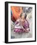 Rural Bihari Woman with Orange Vaishnavite Teeka on Forehead, Sonepur, Bihar, India-Annie Owen-Framed Photographic Print