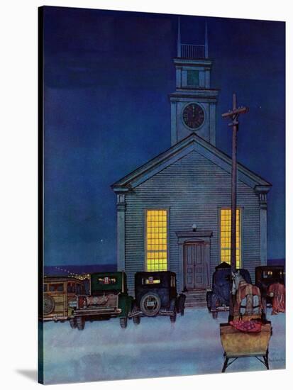 "Rural Church at Night," December 30, 1944-Mead Schaeffer-Stretched Canvas