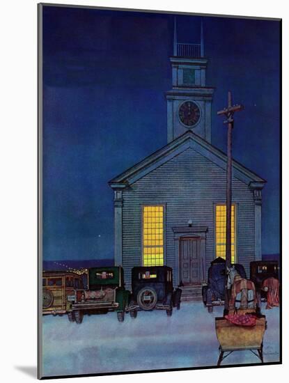 "Rural Church at Night," December 30, 1944-Mead Schaeffer-Mounted Premium Giclee Print