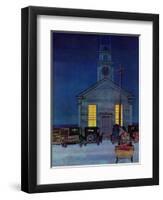 "Rural Church at Night," December 30, 1944-Mead Schaeffer-Framed Premium Giclee Print