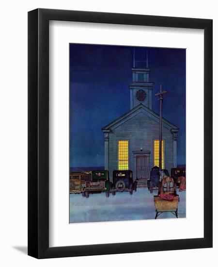 "Rural Church at Night," December 30, 1944-Mead Schaeffer-Framed Premium Giclee Print