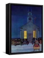 "Rural Church at Night," December 30, 1944-Mead Schaeffer-Framed Stretched Canvas