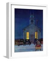 "Rural Church at Night," December 30, 1944-Mead Schaeffer-Framed Giclee Print