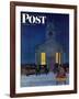 "Rural Church at Night," Saturday Evening Post Cover, December 30, 1944-Mead Schaeffer-Framed Giclee Print