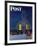 "Rural Church at Night," Saturday Evening Post Cover, December 30, 1944-Mead Schaeffer-Framed Giclee Print