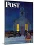 "Rural Church at Night," Saturday Evening Post Cover, December 30, 1944-Mead Schaeffer-Mounted Giclee Print