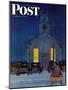 "Rural Church at Night," Saturday Evening Post Cover, December 30, 1944-Mead Schaeffer-Mounted Premium Giclee Print