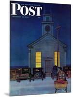 "Rural Church at Night," Saturday Evening Post Cover, December 30, 1944-Mead Schaeffer-Mounted Giclee Print