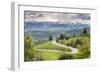 Rural Countryside and Carpathian Mountains Near Bran Castle at Pestera, Transylvania, Romania-Matthew Williams-Ellis-Framed Photographic Print