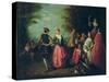 Rural Entertainment-Nicolas Lancret-Stretched Canvas