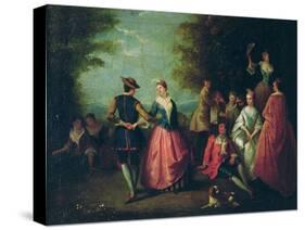 Rural Entertainment-Nicolas Lancret-Stretched Canvas