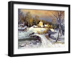 Rural Landscape, Oil On A Canvas-balaikin2009-Framed Art Print